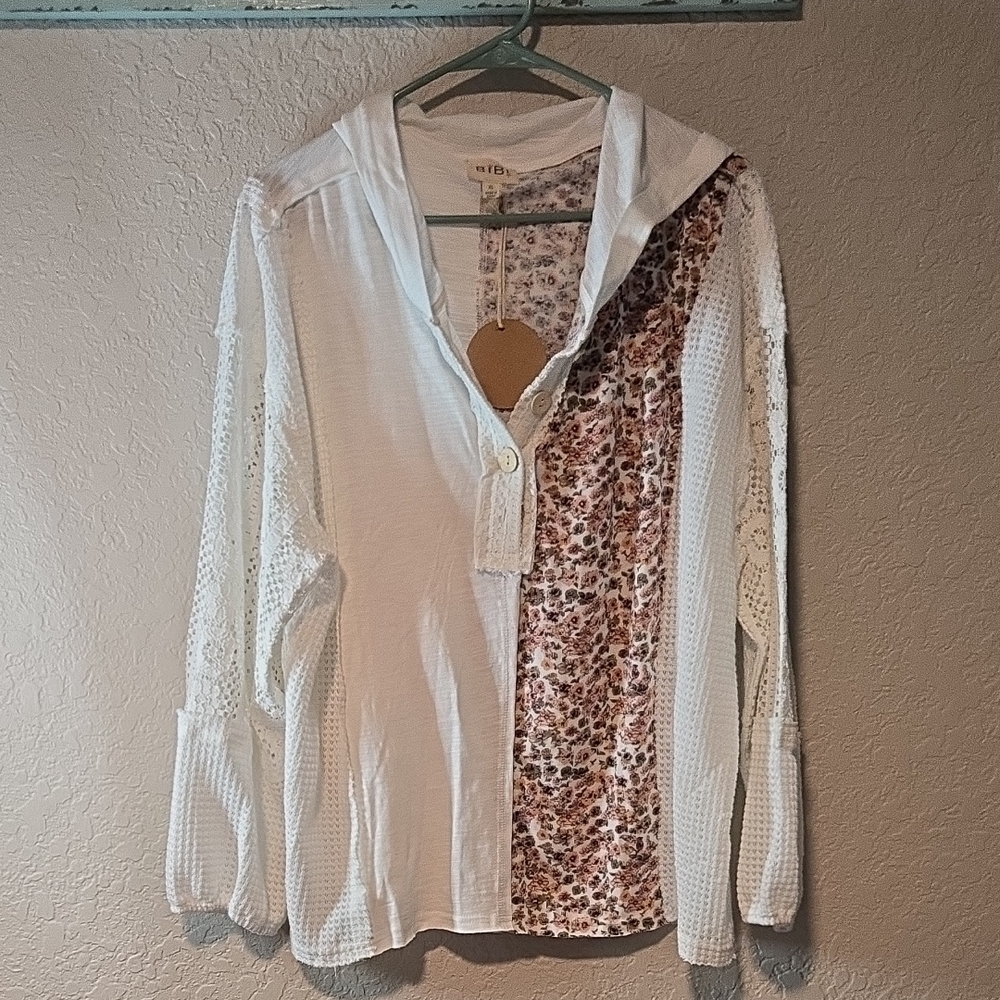 Bibi Floral Chrochet Slub